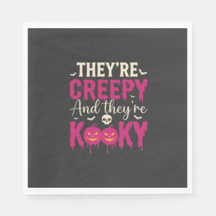 Creepy Kooky Halloween Skull Pumpkin Design_1 Napkin