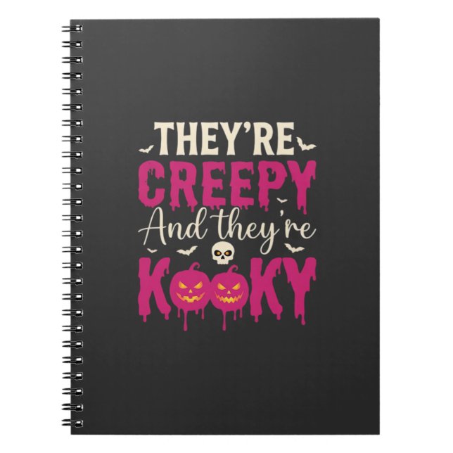 Creepy Kooky Halloween Skull Pumpkin Design_1 Notebook (Front)