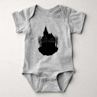 Creepy Mansion in Silhouette Baby Bodysuit