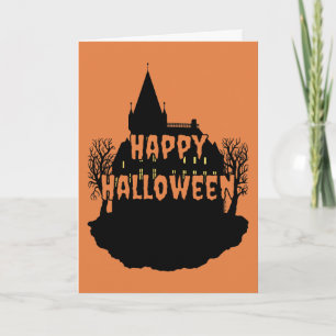 Creepy Mansion in Silhouette Card