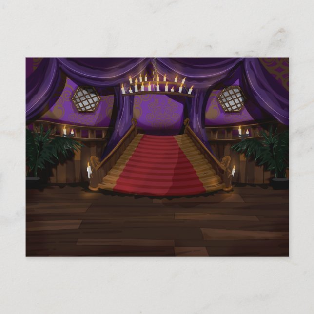 Creepy Mansion Stairway Postcard (Front)