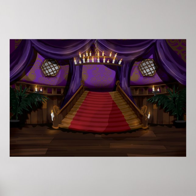Creepy Mansion Stairway Poster (Front)