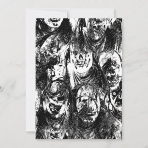 Creepy Masks  Invitation