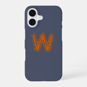 Creepy Monogram Clashing Orange on Blue iPhone 16 Case