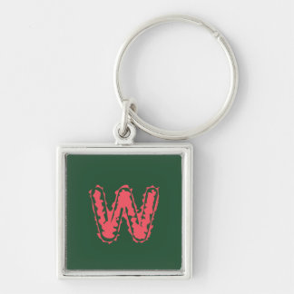 Creepy Monogram Clashing Pink on Green Key Ring
