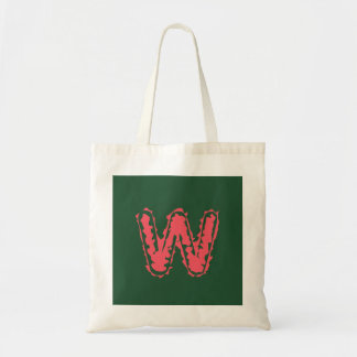 Creepy Monogram Clashing Pink on Green Tote Bag