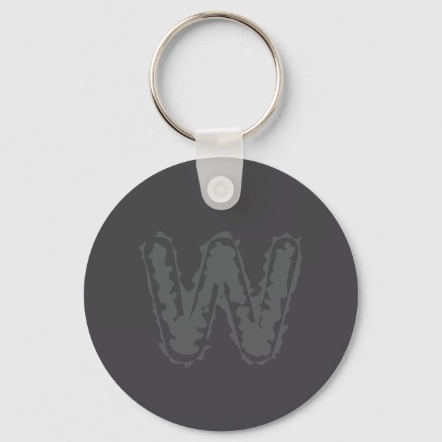 Creepy Monogram Grey on Grey Key Ring (Front)