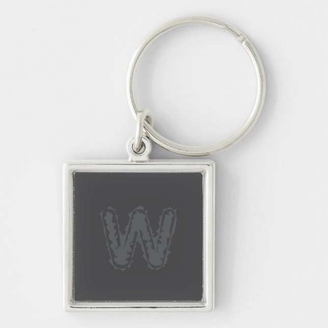 Creepy Monogram Grey on Grey Key Ring (Front)