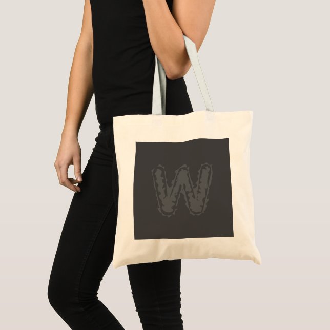 Creepy Monogram Grey on Grey Tote Bag (Front (Product))
