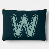 Creepy Monogram Mint Green on Deep Blue
