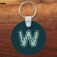 Creepy Monogram Mint Green on Deep Blue