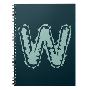 Creepy Monogram Mint Green on Deep Blue Notebook