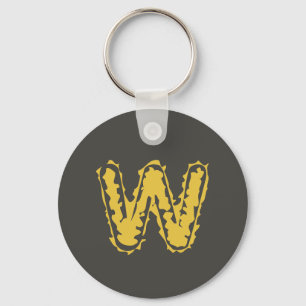 Creepy Monogram Moody Yellow on Dark Grey Key Ring