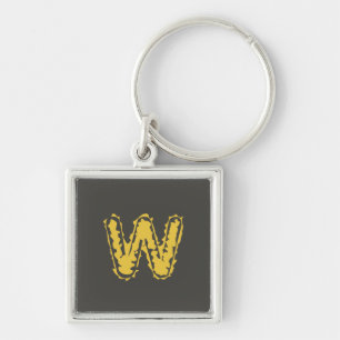 Creepy Monogram Moody Yellow on Dark Grey Key Ring