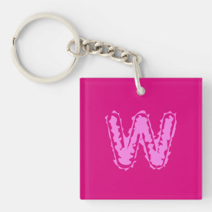 Creepy Monogram Pink on Pink Key Ring