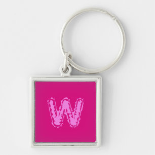 Creepy Monogram Pink on Pink Key Ring