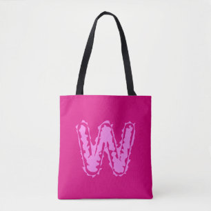 Creepy Monogram Pink on Pink Tote Bag