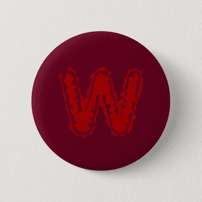 Creepy Monogram Red on Red 6 Cm Round Badge (Front)