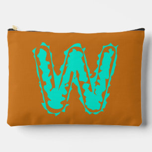 Creepy Monogram Toxic Green on Orange Accessory Pouch
