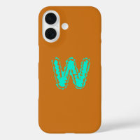Creepy Monogram Toxic Green on Orange