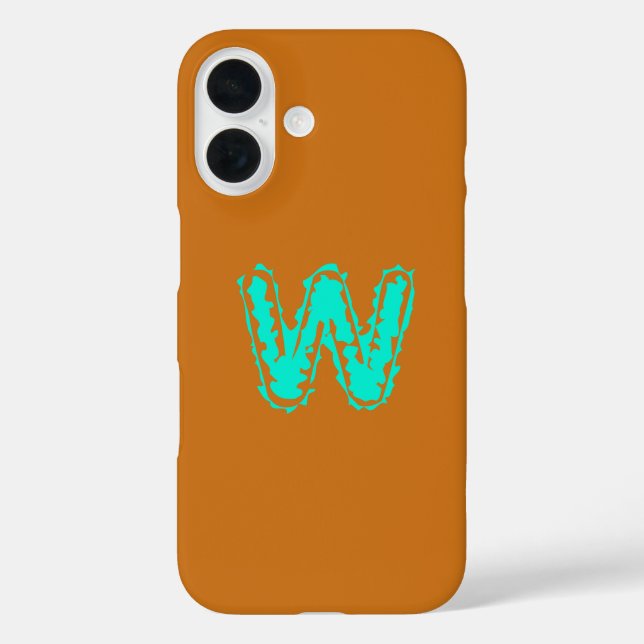 Creepy Monogram Toxic Green on Orange Case-Mate iPhone Case (Back)