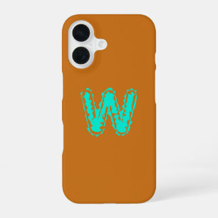 Creepy Monogram Toxic Green on Orange iPhone 16 Case
