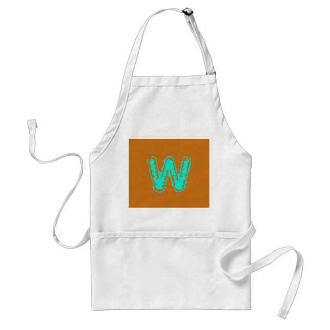 Creepy Monogram Toxic Green on Orange Standard Apron (Front)
