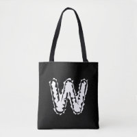 Creepy Monogram White on Black