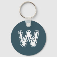 Creepy Monogram White on Blue