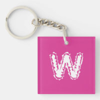 Creepy Monogram White on Pink