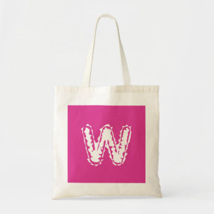 Creepy Monogram White on Pink Tote Bag