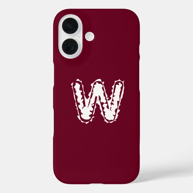 Creepy Monogram White on Red Case-Mate iPhone Case (Back)