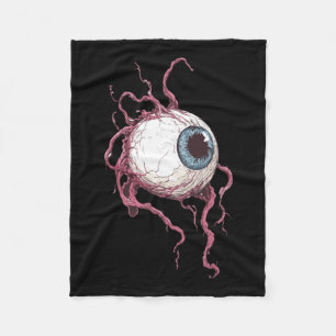 Creepy Monster Eye Tattoo Style Horror Graphic Fleece Blanket
