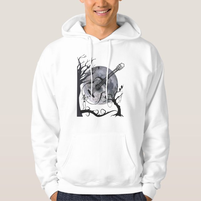 Creepy Moon Guitar Tree Shirt – Dark Art Tee (Front)