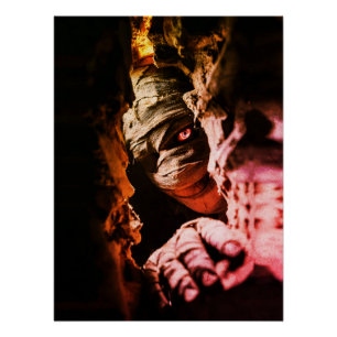 Creepy Mummy Wall Art – Dark Horror Portrait Print