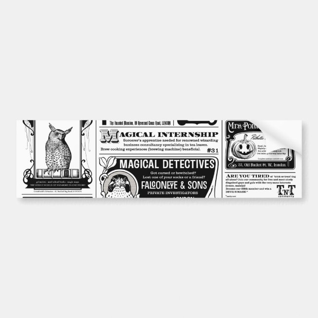 creepy newspaper bumper sticker (Front)