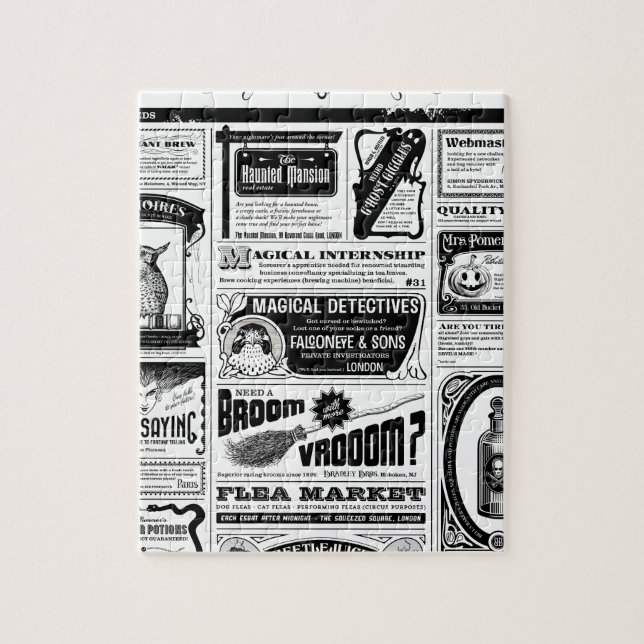 creepy newspaper jigsaw puzzle (Vertical)