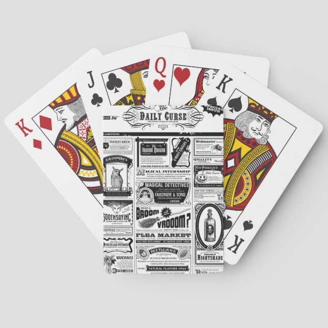 creepy newspaper playing cards (Back)
