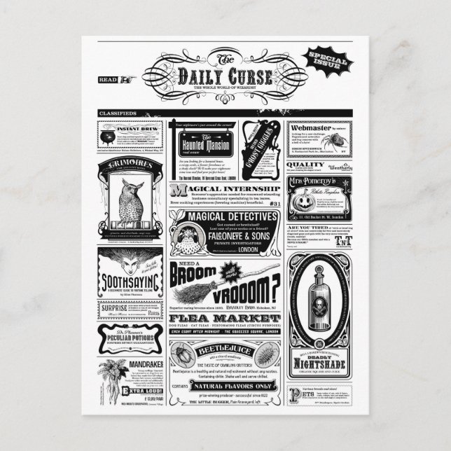 creepy newspaper postcard (Front)