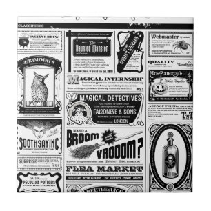 creepy newspaper tile