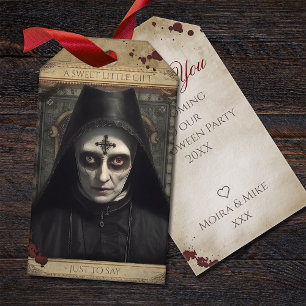 Creepy Nun Haunted Halloween favour Gift Tags