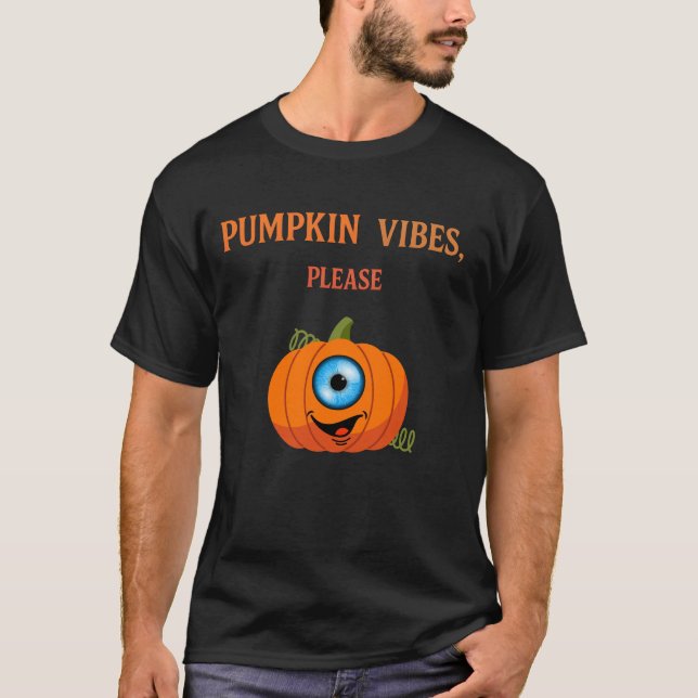 Creepy One-Eyed Pumpkin Halloween Tee (Front)