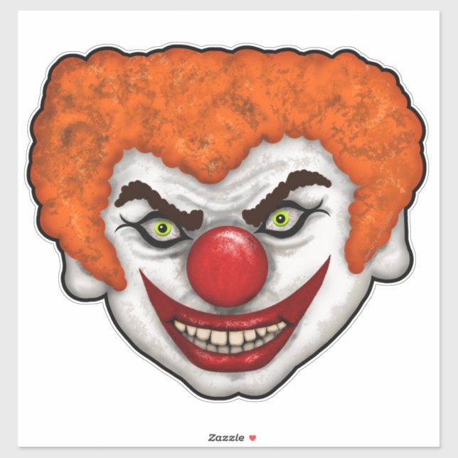 Creepy Orange Hair Clown Face | Cherie's Art 2020 (Sheet)