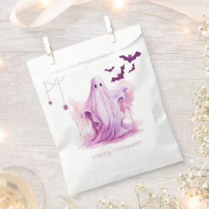 Creepy Pink Ghost Bats Spiders Happy Halloween Favour Bags