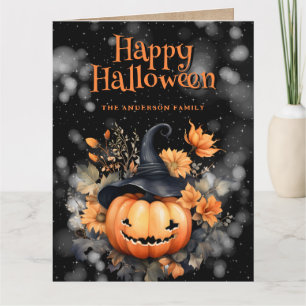 Creepy Pumpkin Ghost Happy Halloween Card