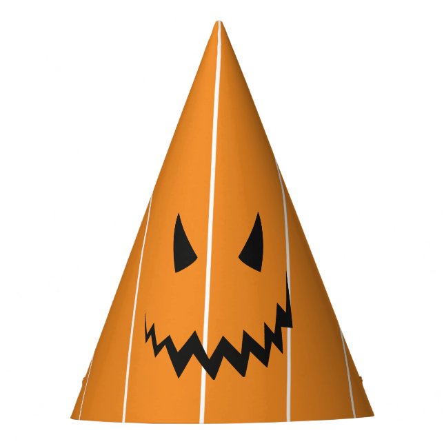 Creepy Pumpkin Halloween Party Paper Hat (Front)