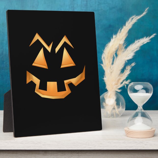 Creepy Pumpkin Halloween Plaque (Side)