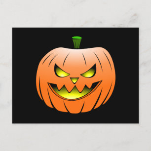 Creepy Pumpkin Halloween Postcard