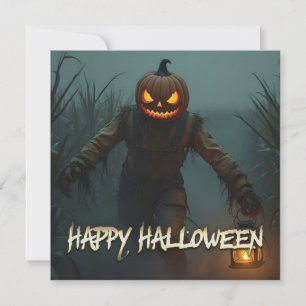 Creepy Pumpkin Head Halloween Scene