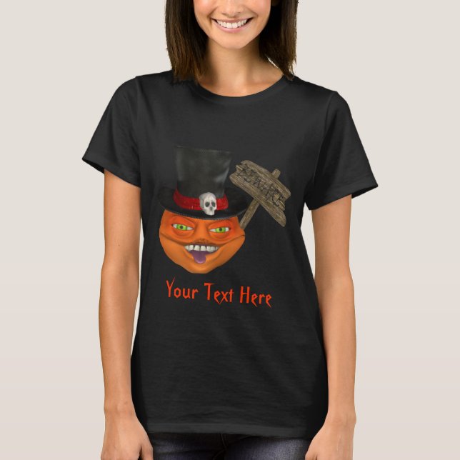 Creepy Pumpkin Head Halloween T-Shirt (Front)